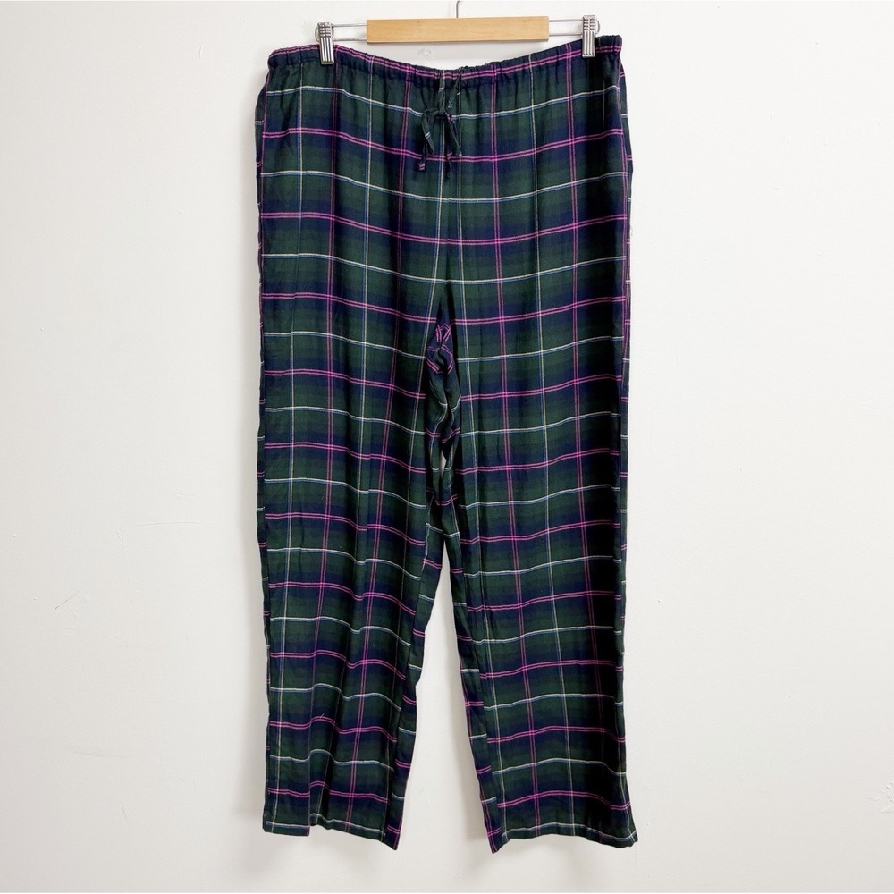 Macy's Pajama Mens XL Green Purple Plaid Drawstring NWOT NEW Cotton Blend